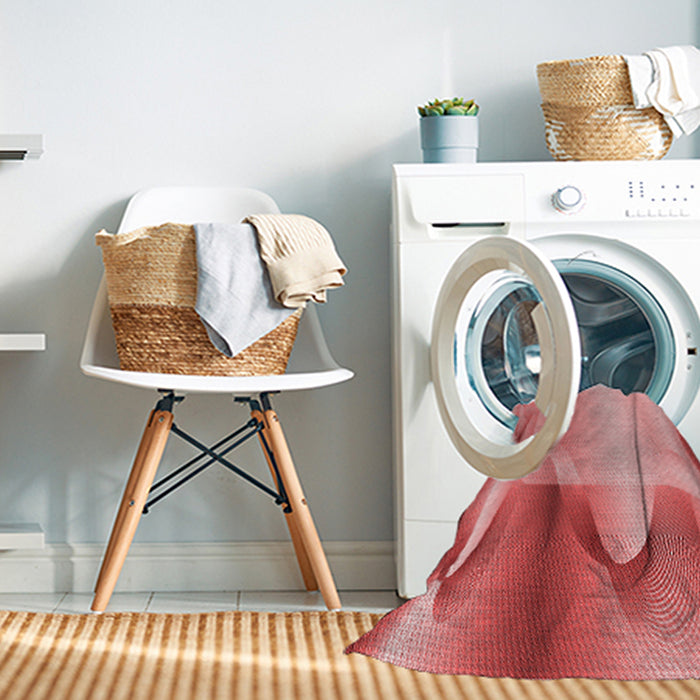 Machine Washable Transitional Pastel Pink Rug in a Washing Machine, wshpat513rd