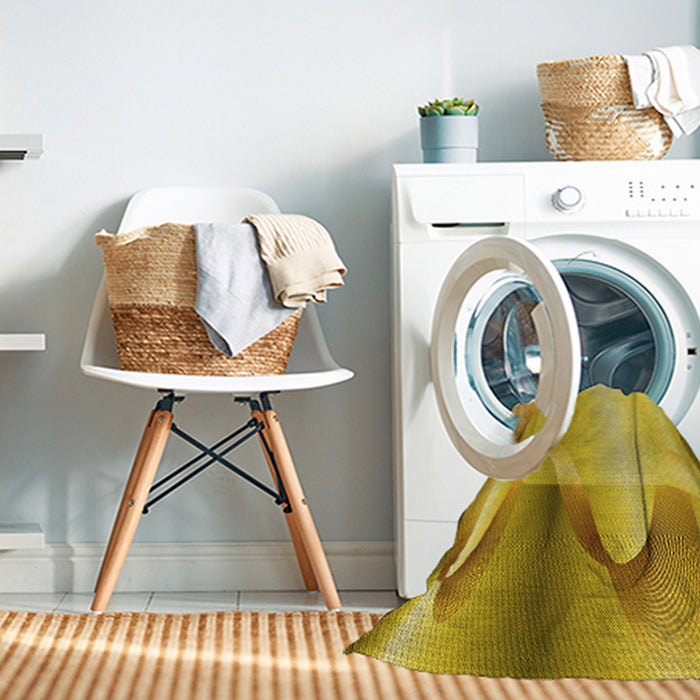 Machine Washable Transitional Yellow Rug in a Washing Machine, wshpat513yw