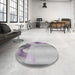 Round Patterned Light Gray Novelty Rug in a Office, pat513