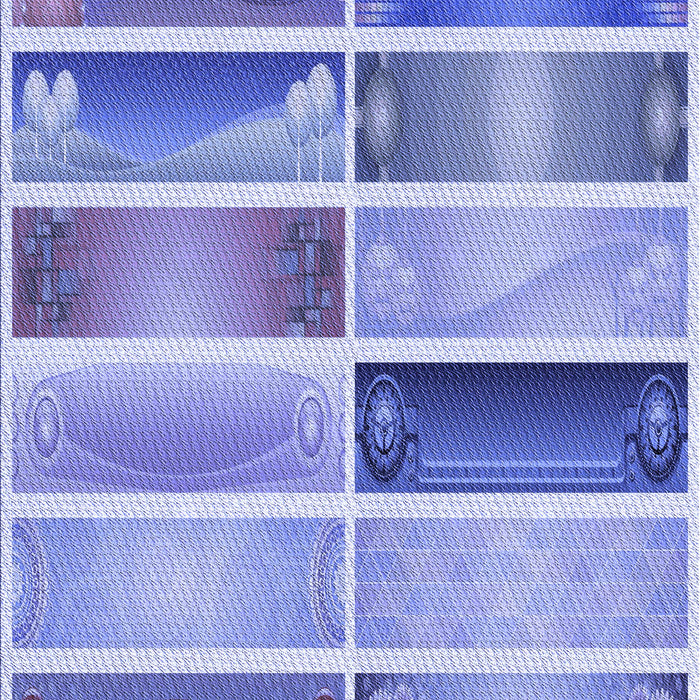 Machine Washable Transitional Royal Blue Rug, wshpat514blu