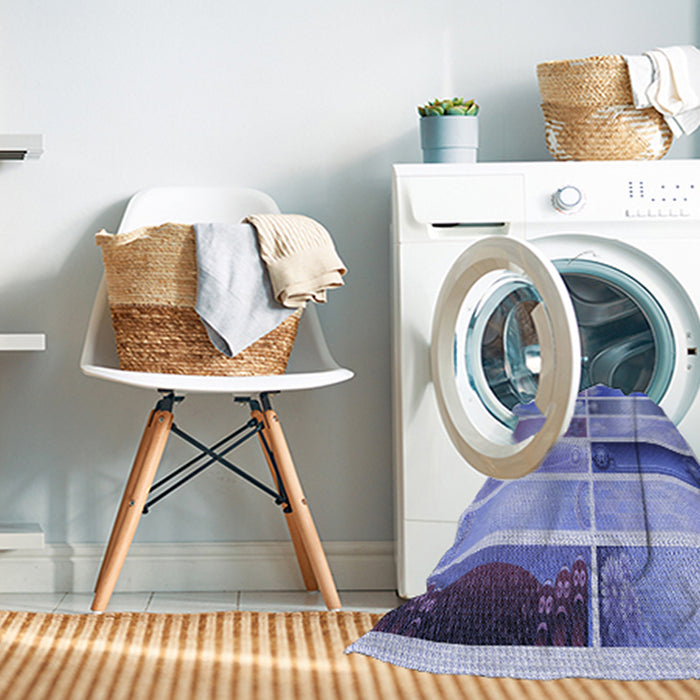 Machine Washable Transitional Royal Blue Rug in a Washing Machine, wshpat514blu