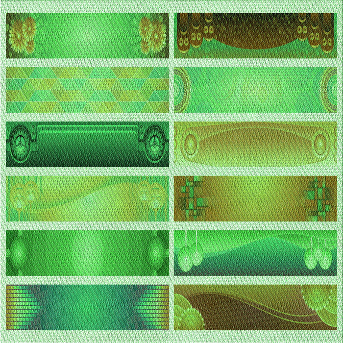 Round Patterned Dark Lime Green Rug, pat514grn