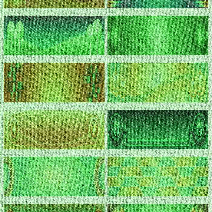 Patterned Dark Lime Green Rug, pat514grn