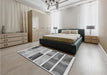 Patterned Silver Gray Rug in a Bedroom, pat514gry