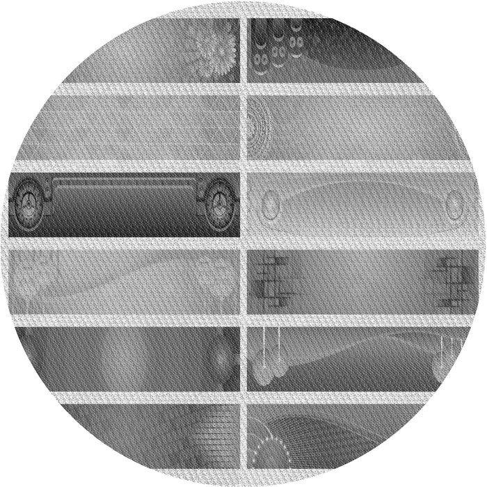 Square Patterned Silver Gray Rug, pat514gry