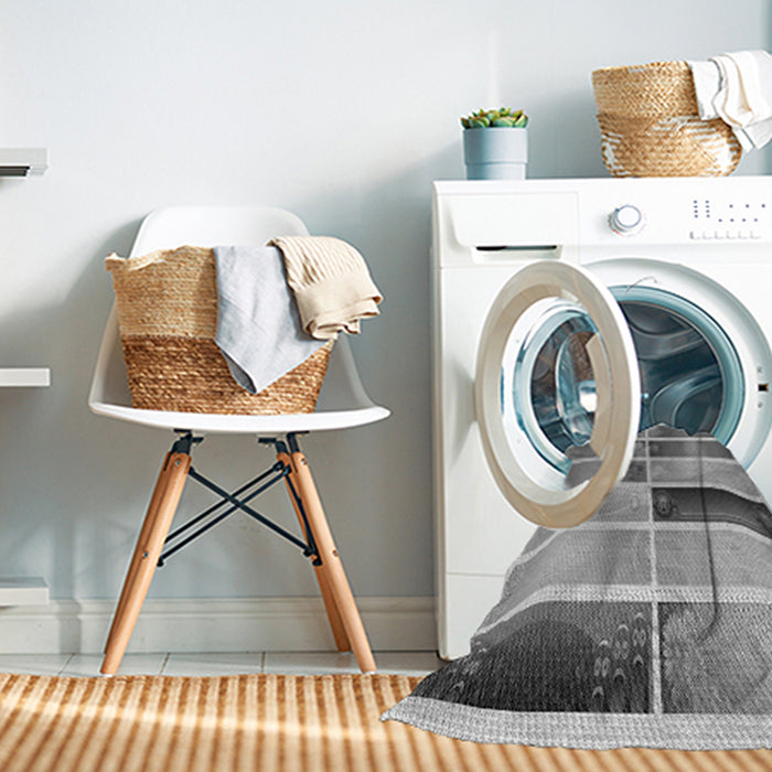 Machine Washable Transitional Silver Gray Rug in a Washing Machine, wshpat514gry