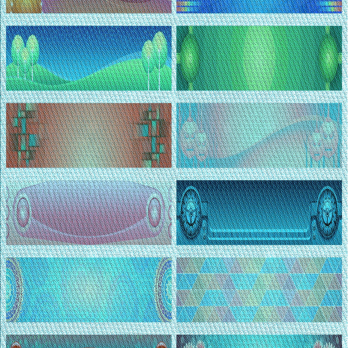 Machine Washable Transitional Steel Blue Rug, wshpat514lblu