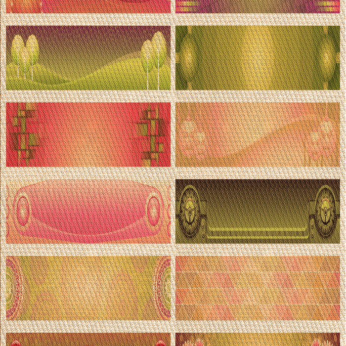 Patterned Yellow Orange Rug, pat514org