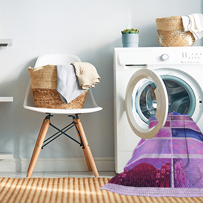 Machine Washable Transitional Dark Orchid Purple Rug in a Washing Machine, wshpat514pur