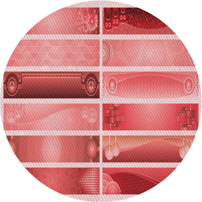 Square Patterned Pastel Pink Rug, pat514rd