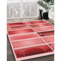 Patterned Pastel Pink Rug, pat514rd