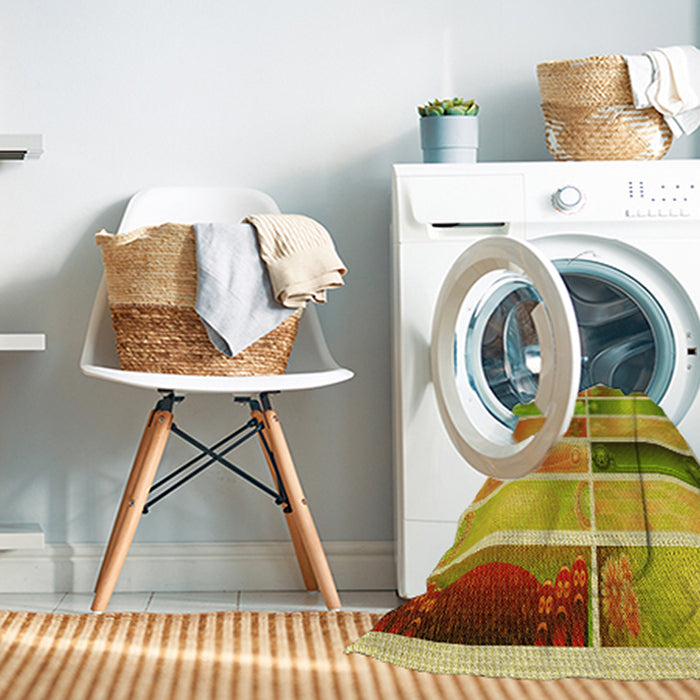 Machine Washable Transitional Bold Yellow Rug in a Washing Machine, wshpat514yw