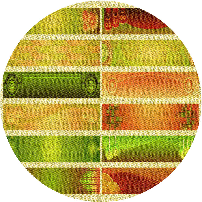 Square Patterned Bold Yellow Rug, pat514yw