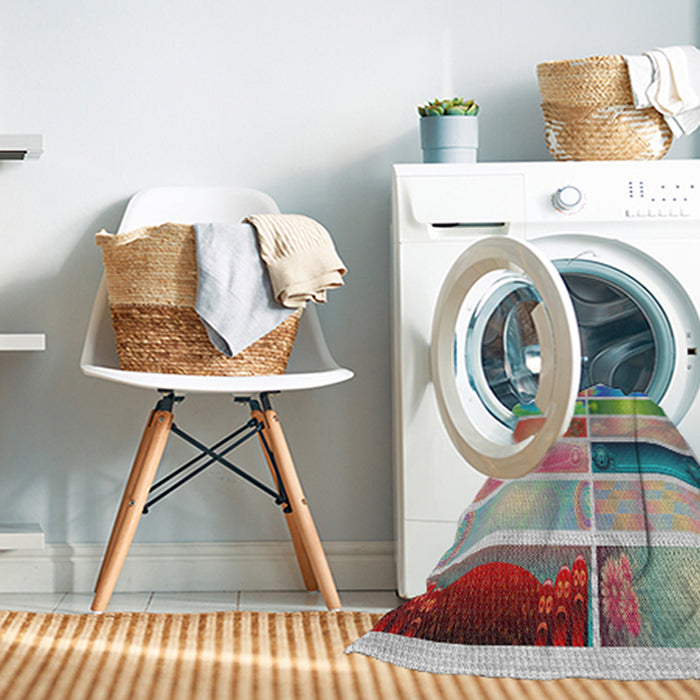 Machine Washable Transitional Mauve Taupe Purple Rug in a Washing Machine, wshpat514