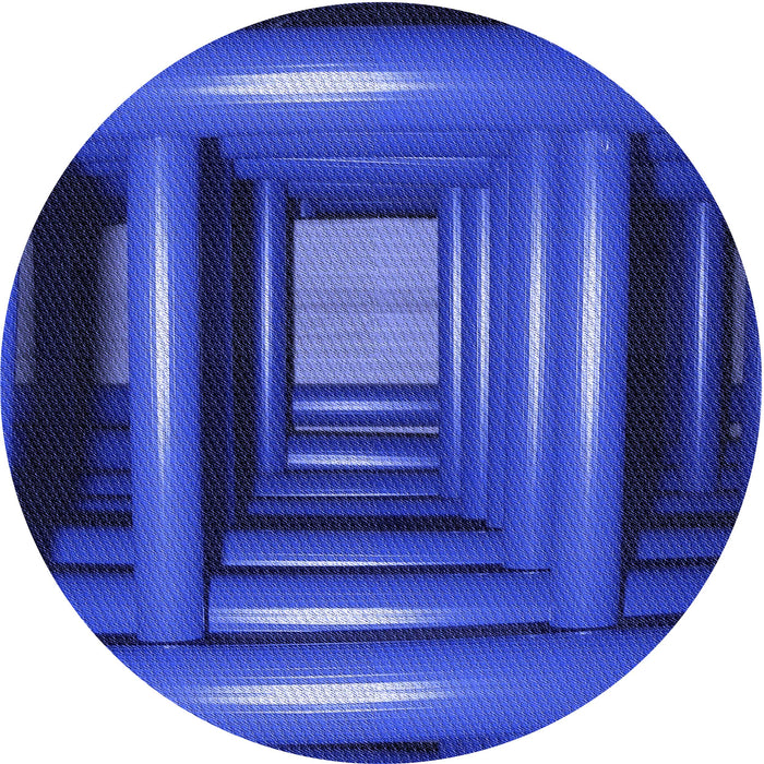 Square Patterned Blue Rug, pat515blu