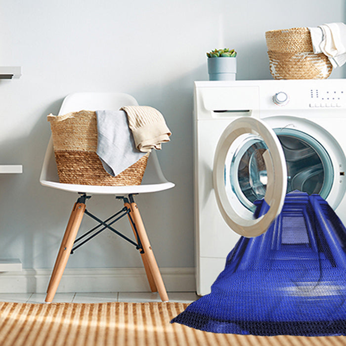 Machine Washable Transitional Blue Rug in a Washing Machine, wshpat515blu