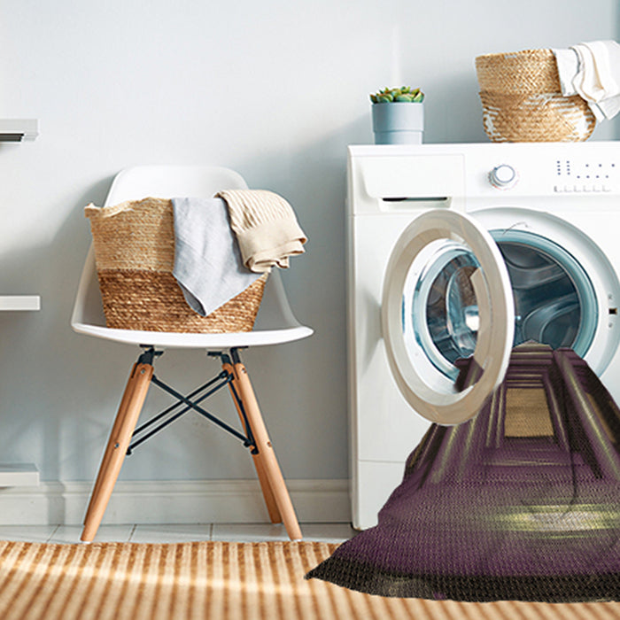 Machine Washable Transitional Dark Almond Brown Rug in a Washing Machine, wshpat515brn