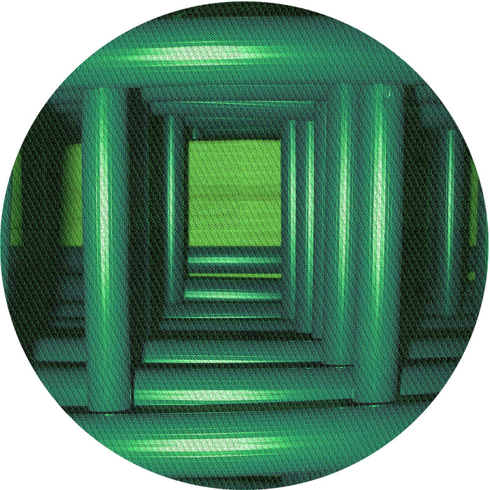 Square Machine Washable Transitional Deep Teal Green Rug in a Living Room, wshpat515grn