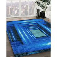 Patterned Blueberry Blue Rug, pat515lblu