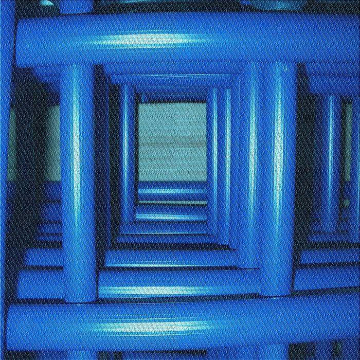 Round Patterned Blueberry Blue Rug, pat515lblu