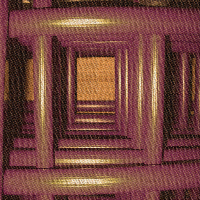 Round Patterned Red Rug, pat515org