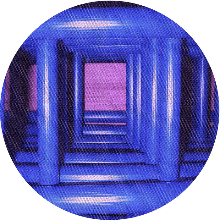 Square Patterned Cobalt Blue Rug, pat515pur