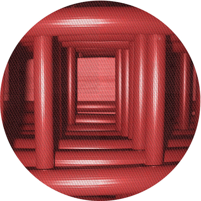 Square Patterned Red Rug, pat515rd