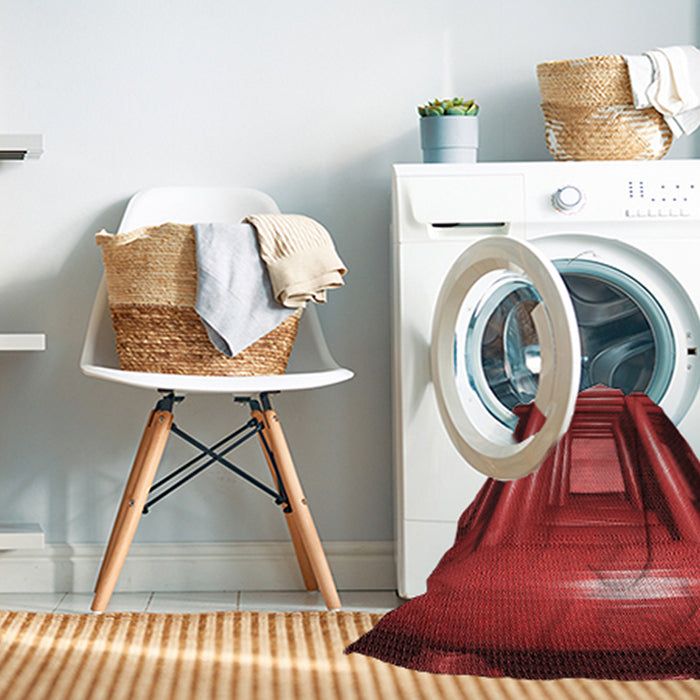 Machine Washable Transitional Red Rug in a Washing Machine, wshpat515rd