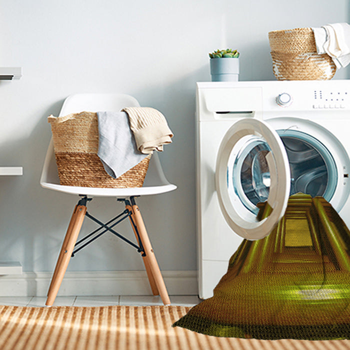 Machine Washable Transitional Night Red Rug in a Washing Machine, wshpat515yw