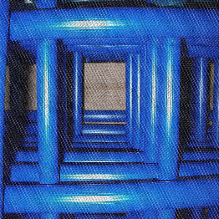 Sideview of Machine Washable Transitional Blue Rug, wshpat515