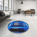 Round Patterned Blue Modern Rug in a Office, pat515