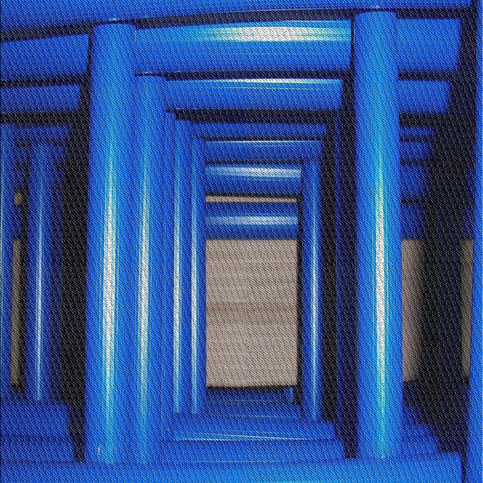 Machine Washable Transitional Blue Rug, wshpat515