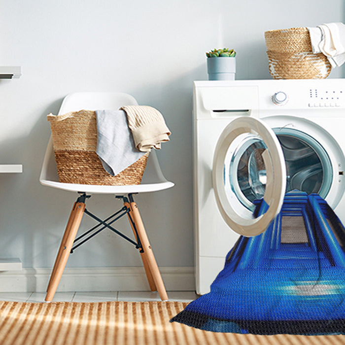 Machine Washable Transitional Blue Rug in a Washing Machine, wshpat515