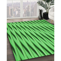 Patterned Neon Green Rug, pat516grn