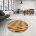 Round Patterned Orange Rug in a Office, pat516org