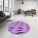 Round Patterned Violet Purple Rug in a Office, pat516pur