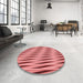 Round Patterned Light Coral Pink Rug in a Office, pat516rd