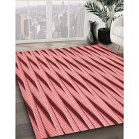 Patterned Light Coral Pink Rug, pat516rd