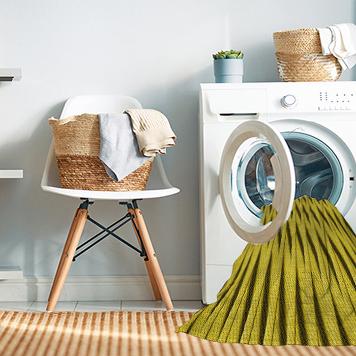 Machine Washable Transitional Dark Yellow Green Rug in a Washing Machine, wshpat516yw