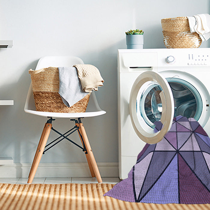 Machine Washable Transitional Bright Lilac Purple Rug in a Washing Machine, wshpat517blu