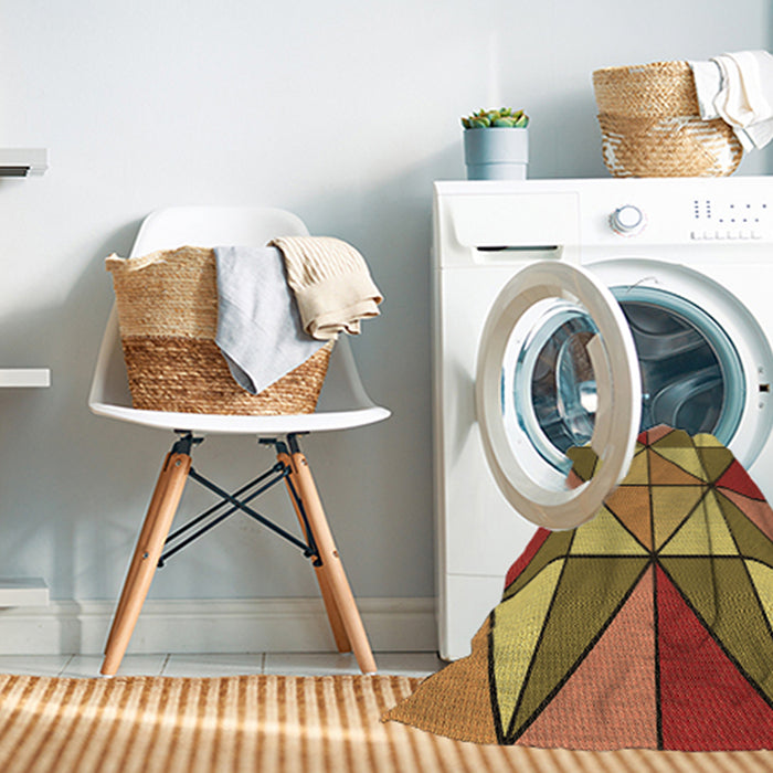 Machine Washable Transitional Yellow Rug in a Washing Machine, wshpat517brn