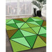 Machine Washable Transitional Green Rug in a Family Room, wshpat517grn