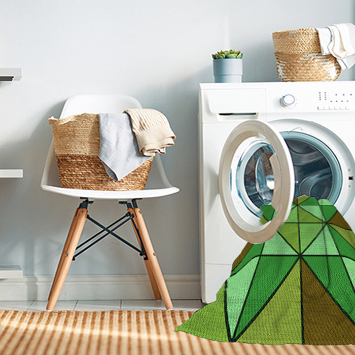Machine Washable Transitional Green Rug in a Washing Machine, wshpat517grn