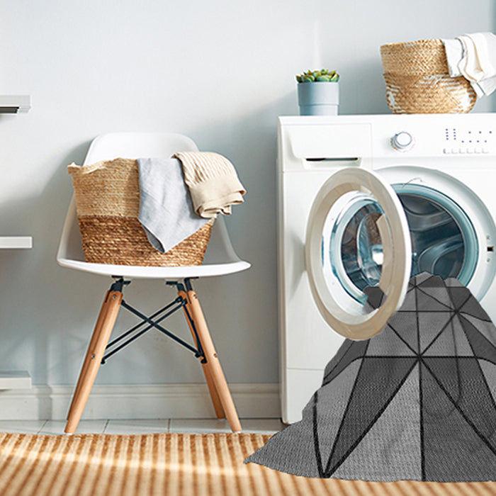 Machine Washable Transitional Gray Rug in a Washing Machine, wshpat517gry