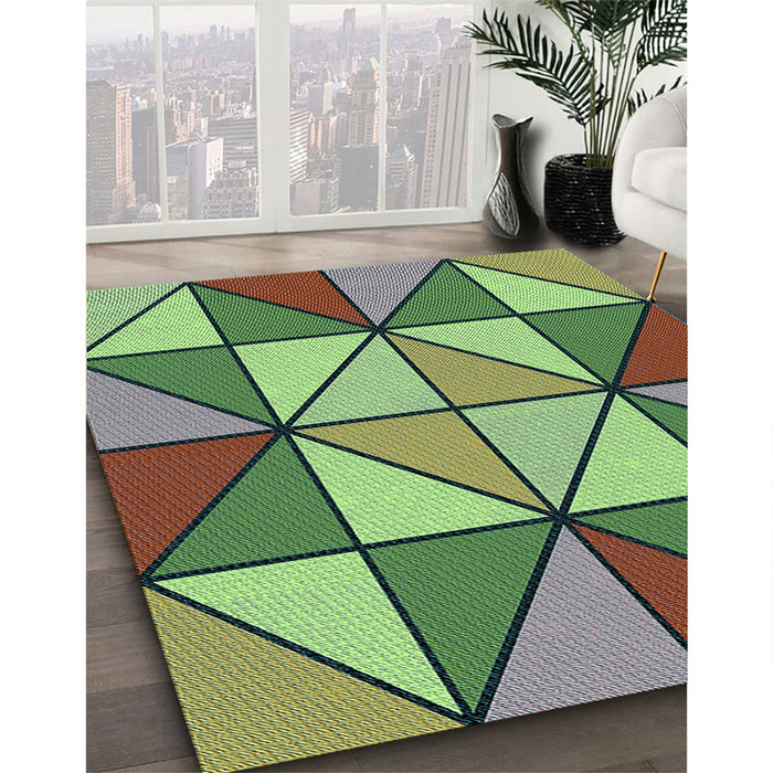 Machine Washable Transitional Green Rug in a Family Room, wshpat517lblu