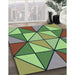 Machine Washable Transitional Green Rug in a Family Room, wshpat517lblu