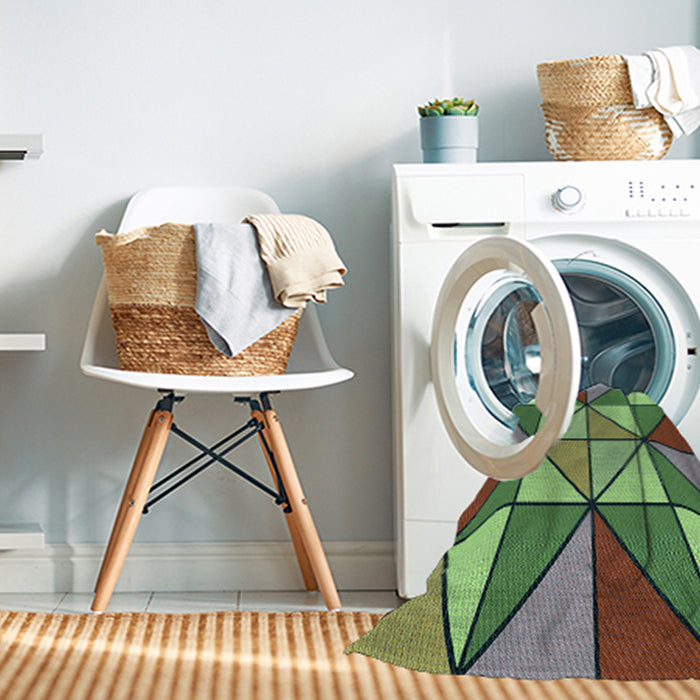 Machine Washable Transitional Green Rug in a Washing Machine, wshpat517lblu