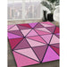 Machine Washable Transitional Medium Violet Red Pink Rug in a Family Room, wshpat517pur
