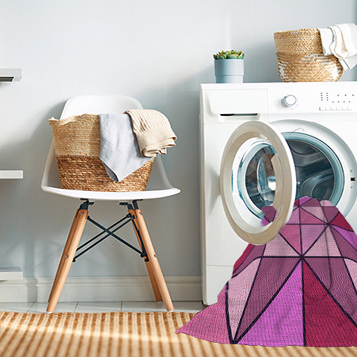 Machine Washable Transitional Medium Violet Red Pink Rug in a Washing Machine, wshpat517pur