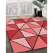 Machine Washable Transitional Pastel Red Pink Rug in a Family Room, wshpat517rd
